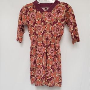 Tea Collection Red/Orange/Purple Floral Dress